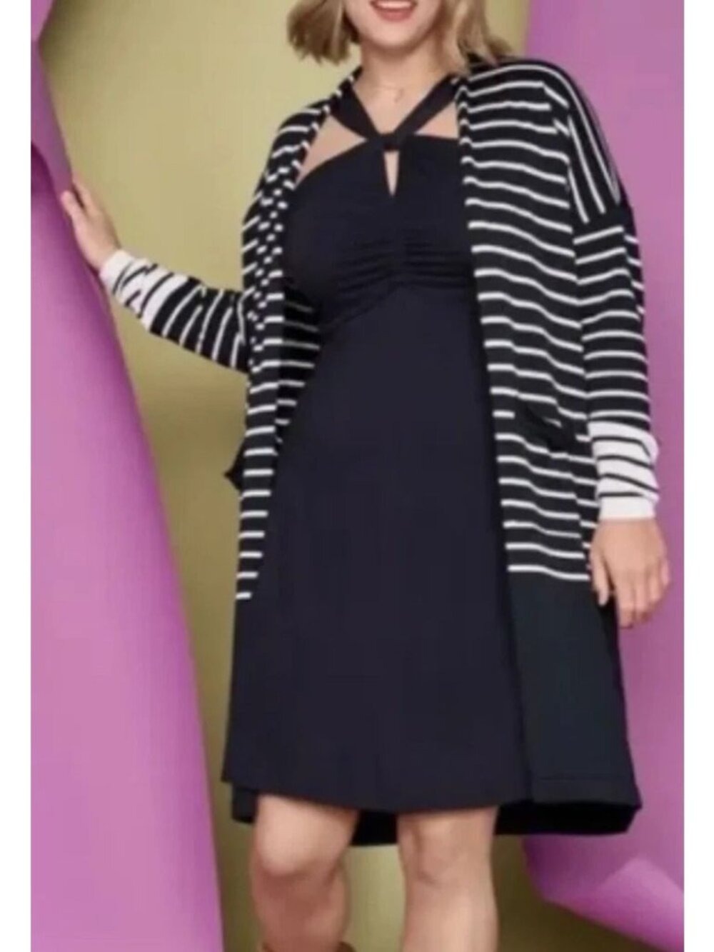 Cabi  Strap Tee Dress #6416 Navy blue XL Was $144 NWOT